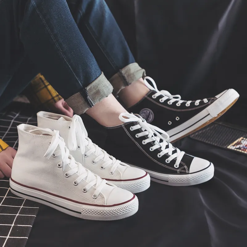 Warrior Wear resistant And Lightweight High Top Canvas Shoes Unisex White-9