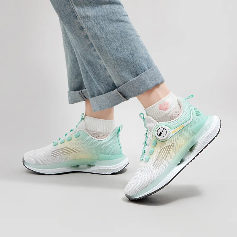 Warrior Comfortable Sports Anti Slip Wear Resistant Low Top Casual Shoes Women's White Lake Green-6
