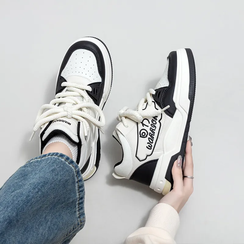 Warrior Wear resistant And Lightweight High Top Skateboard Shoes Women's Beige Black-6