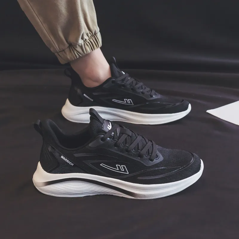Warrior Students' Running Shoes Lightweight And Breathable Low Top Casual Shoes Men's Black White-8