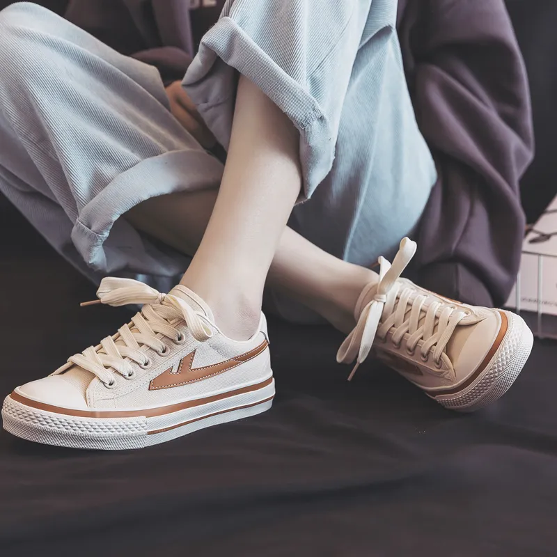 Warrior Lightweight Low Top Canvas Shoes Unisex Beige Brown-7