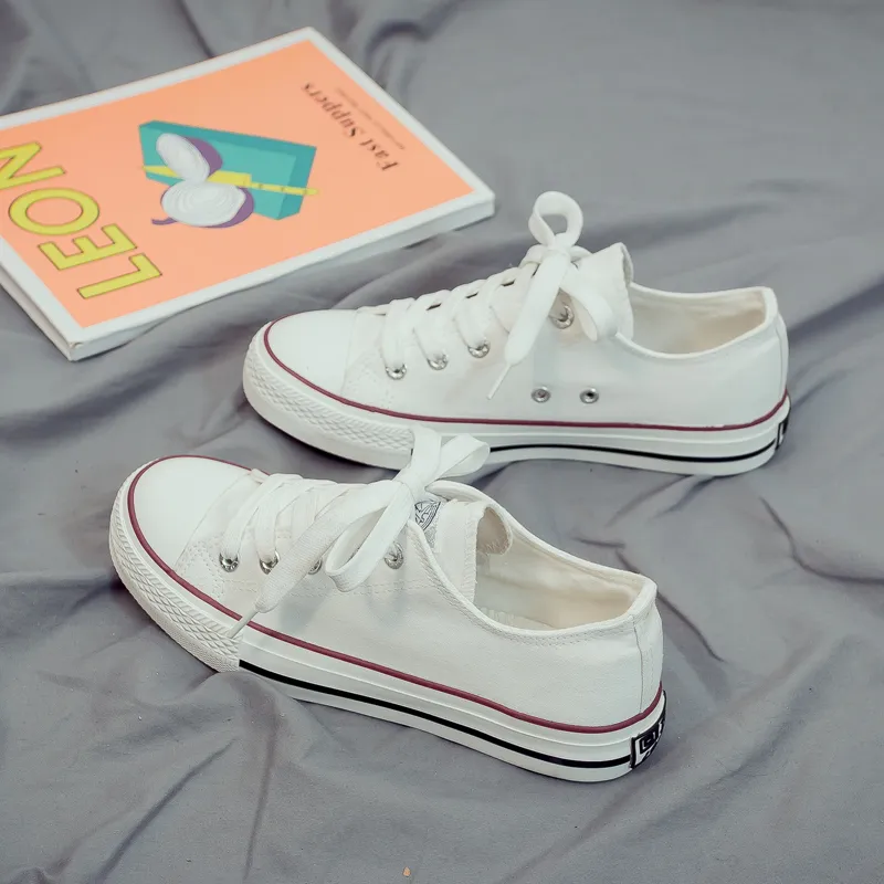 Warrior Durable Breathable Lightweight Low Top Canvas Shoes Unisex White-10