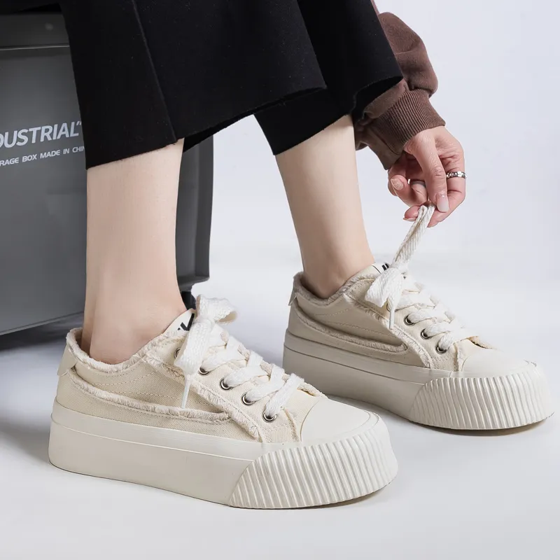 Warrior Durable Breathable Lightweight Low Top Canvas Shoes Women's Beige-8