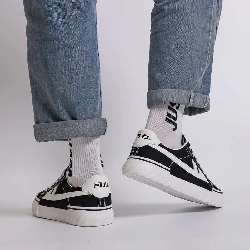 Warrior Classic Couple's Casual Shoes Wear resistant And Lightweight Low Top Canvas Shoes Unisex Black White-7