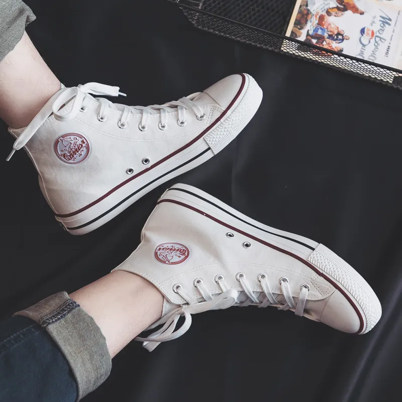 Warrior Wear resistant And Lightweight High Top Canvas Shoes Unisex White-7