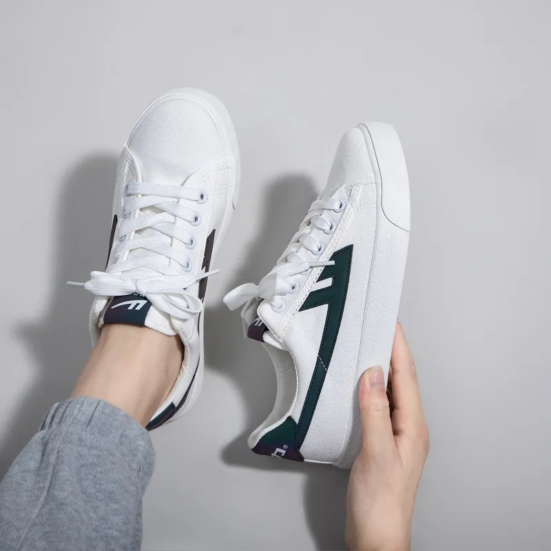 Warrior Ulzzang Trendy Versatile Low Top Skateboard Shoes Unisex White Black-4