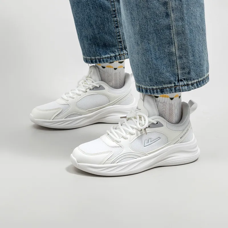 Warrior Warrior Students' Running Shoes Breathable Lightweight Low Top Casual Shoes Unisex White-9