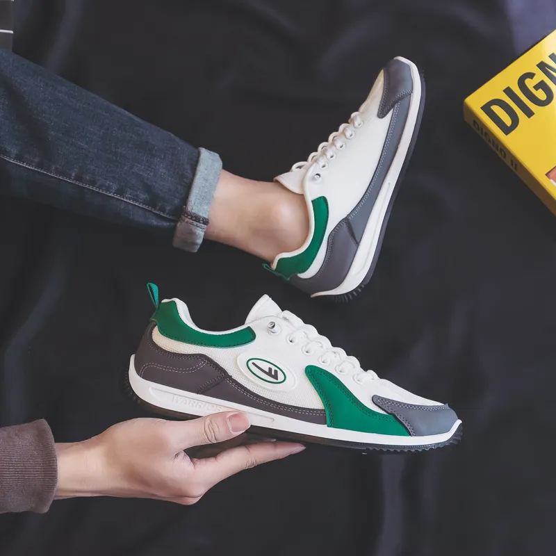 Warrior Durable Lightweight And Breathable Low Top Casual Shoes Men's White Gray Green-8