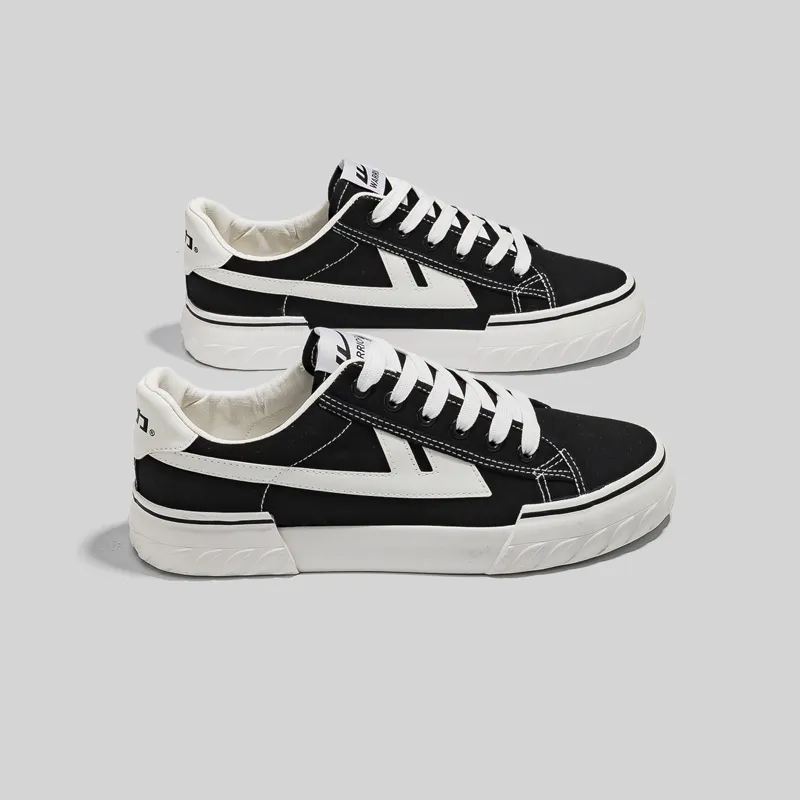 Warrior Classic Couple's Casual Shoes Wear resistant And Lightweight Low Top Canvas Shoes Unisex Black White-8