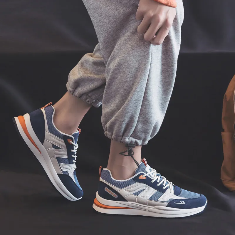 Warrior Wear resistant And Lightweight Low Top Casual Shoes Men's Beige Blue Orange-8