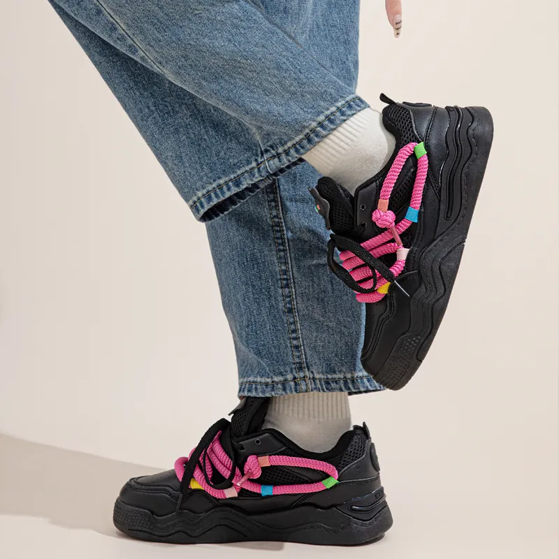 Warrior Warrior Low-Top Skateboard Shoes Women's Black Pinkish-6