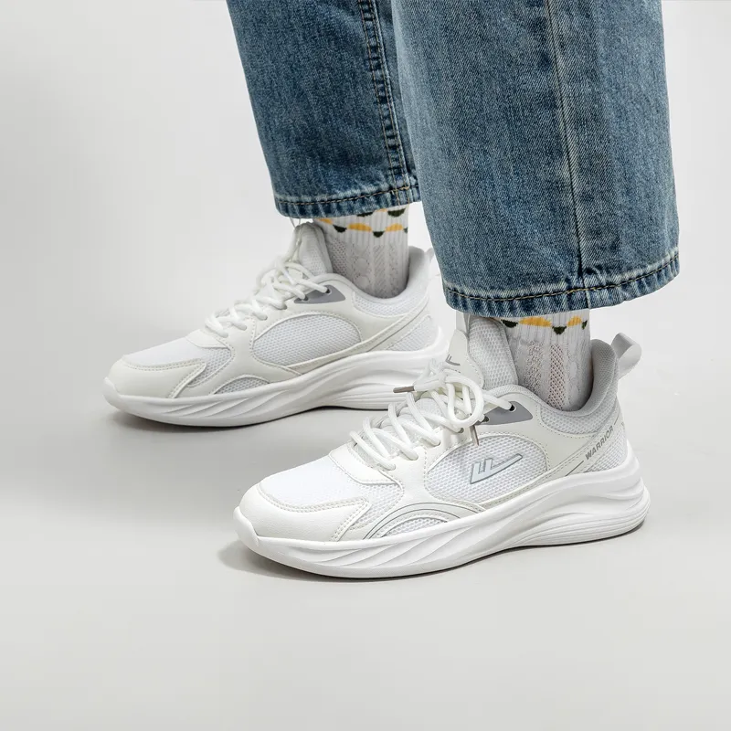 Warrior Warrior Students' Running Shoes Breathable Lightweight Low Top Casual Shoes Unisex White-10