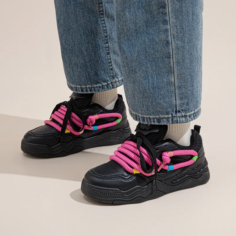 Warrior Warrior Low-Top Skateboard Shoes Women's Black Pinkish-9