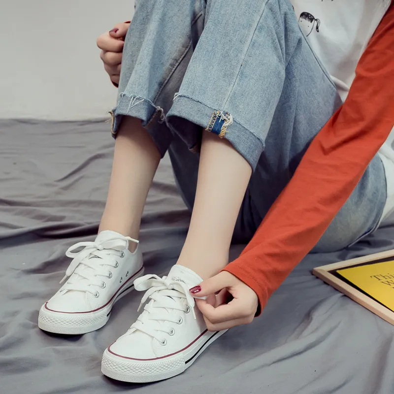 Warrior Durable Breathable Lightweight Low Top Canvas Shoes Unisex White-8