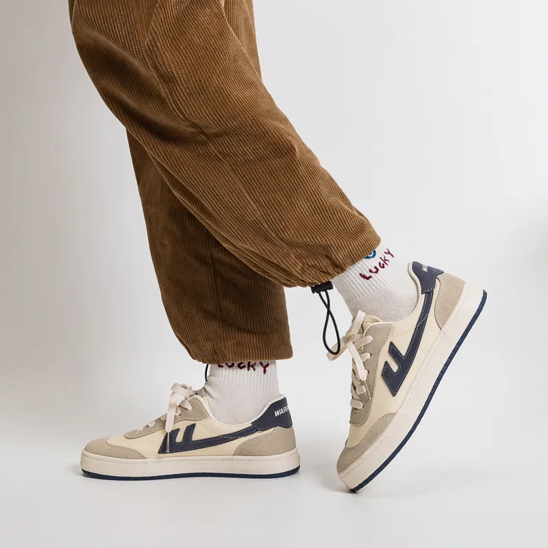 Warrior Ulzzang Trendy Versatile Low Top Skateboard Shoes Unisex Beige Gray Blue-8