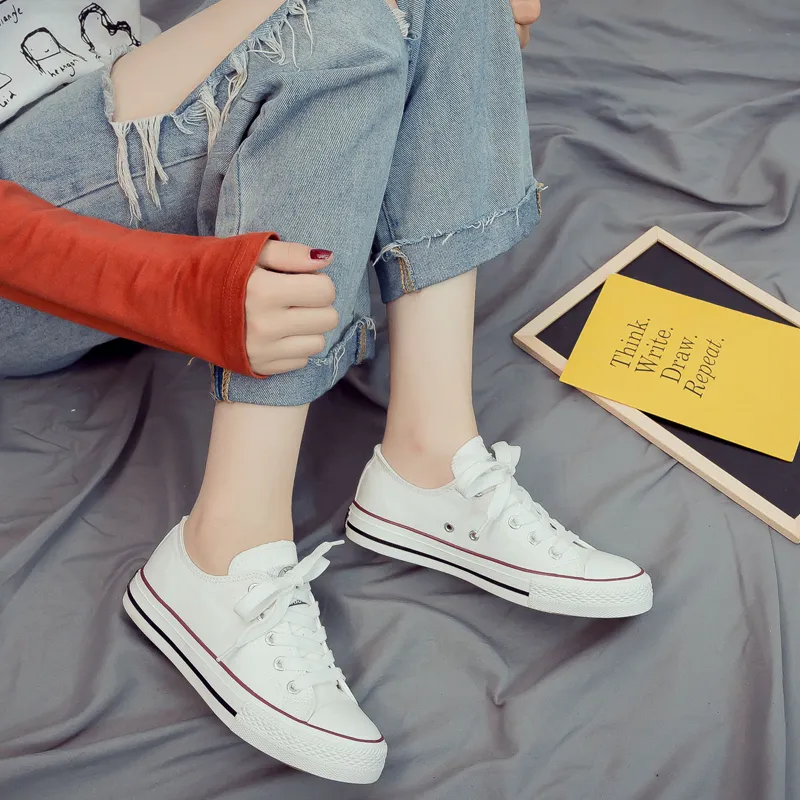 Warrior Durable Breathable Lightweight Low Top Canvas Shoes Unisex White-7