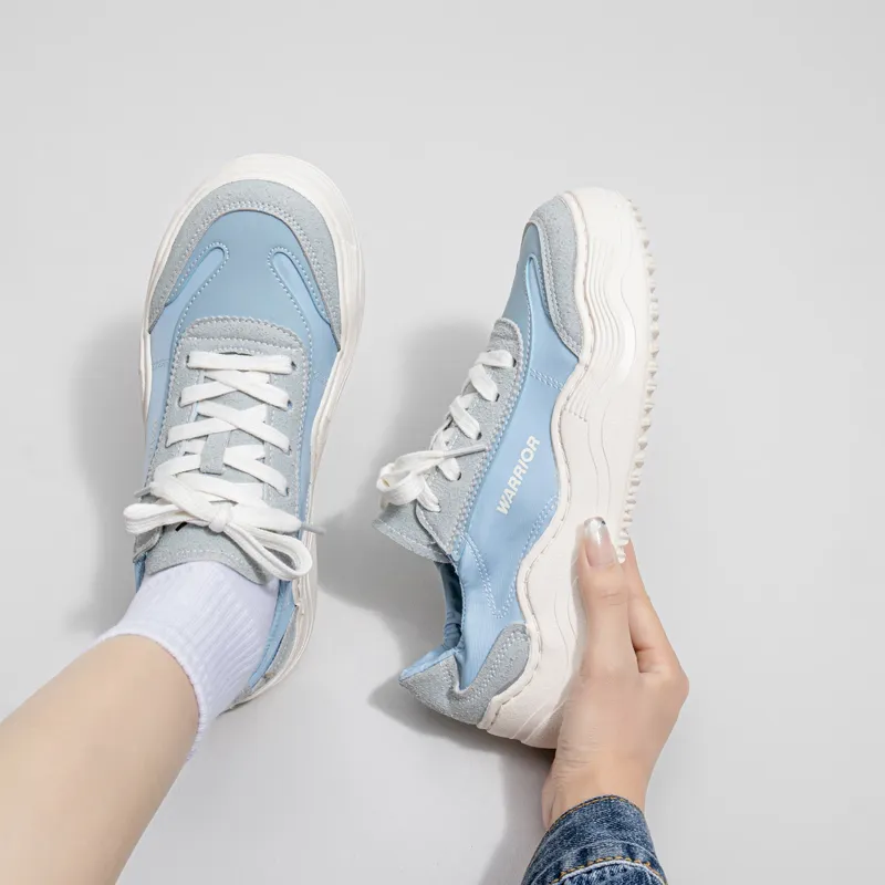 Warrior Durable Lightweight And Breathable Low Top Canvas Shoes Women's Light Blue-7