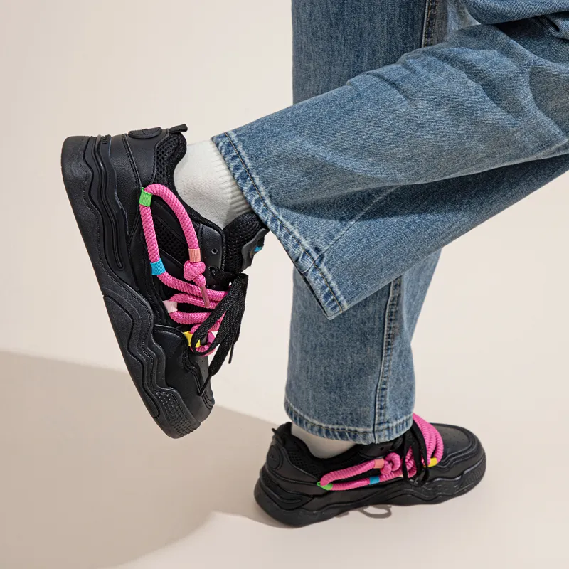 Warrior Warrior Low-Top Skateboard Shoes Women's Black Pinkish-10