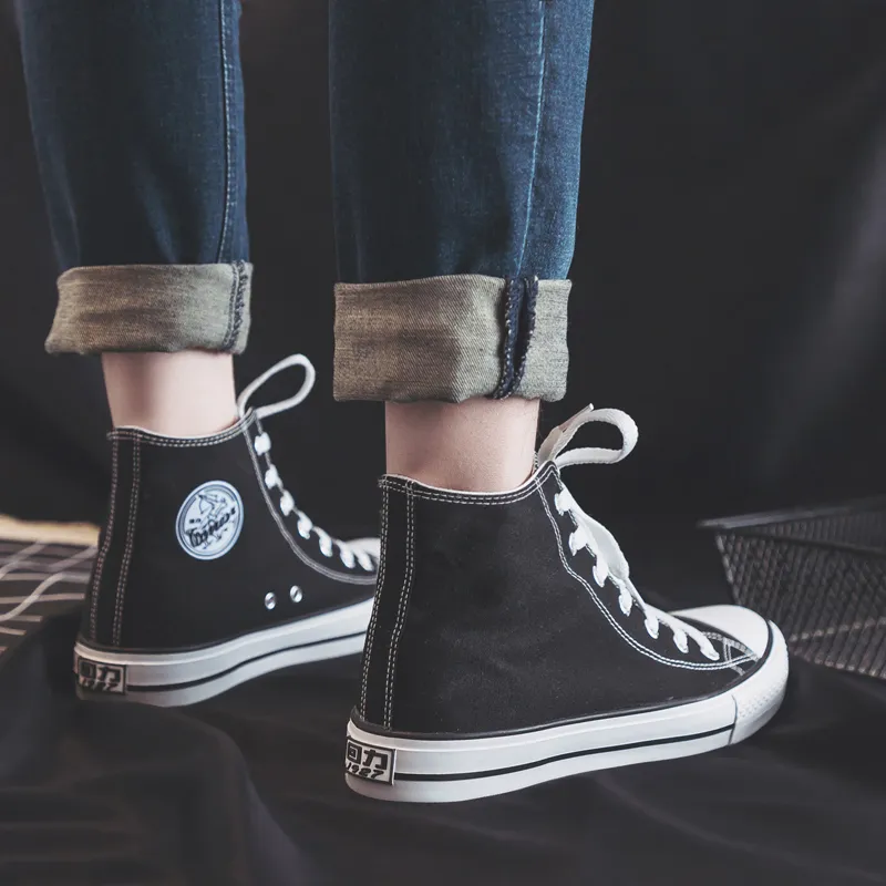 Warrior Wear resistant And Lightweight High Top Canvas Shoes Unisex Black-7