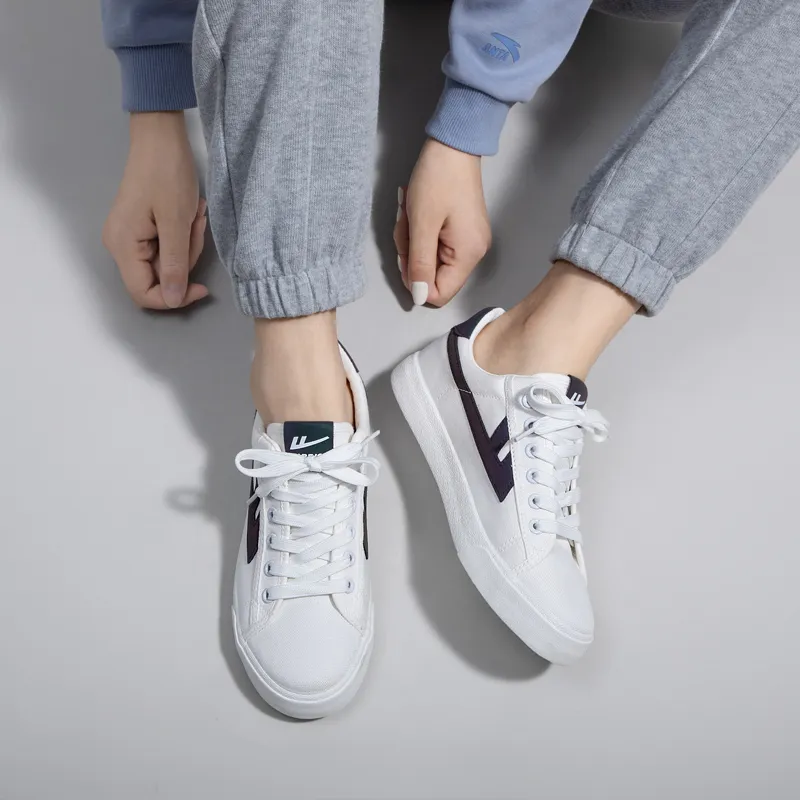 Warrior Ulzzang Trendy Versatile Low Top Skateboard Shoes Unisex White Black-7