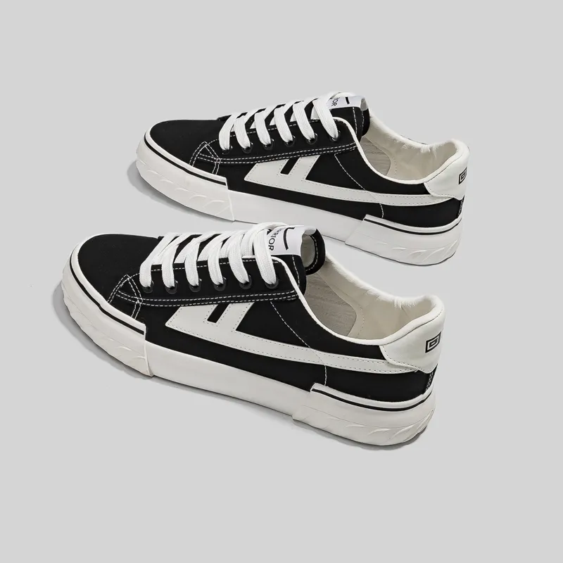 Warrior Classic Couple's Casual Shoes Wear resistant And Lightweight Low Top Canvas Shoes Unisex Black White-11