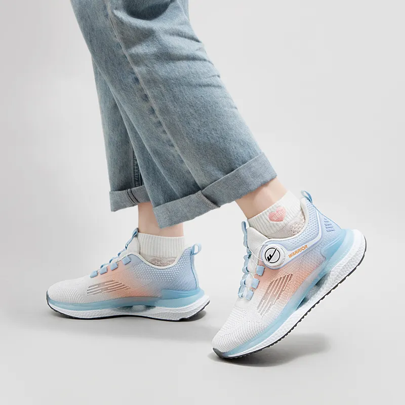 Warrior Cushioning Breathable Lightweight Low Top Casual Shoes Women's White Pink Purple-6