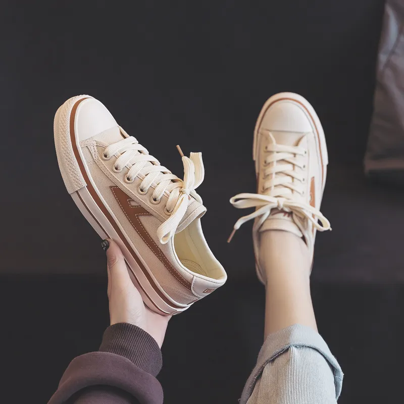 Warrior Lightweight Low Top Canvas Shoes Unisex Beige Brown-6