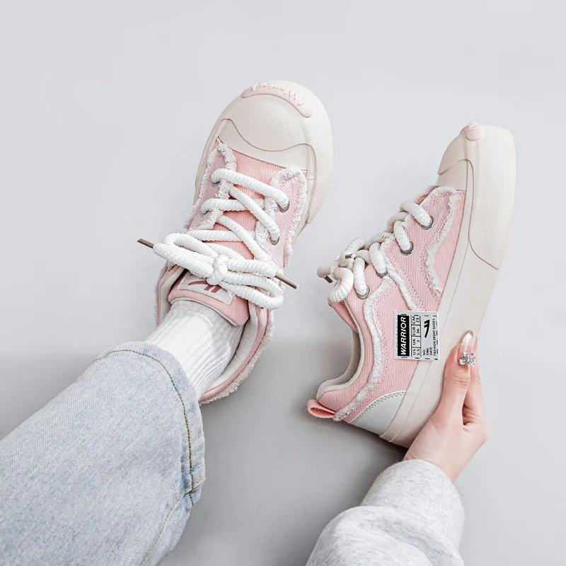 Warrior Durable Lightweight And Breathable Low Top Canvas Shoes Women's Pink-5