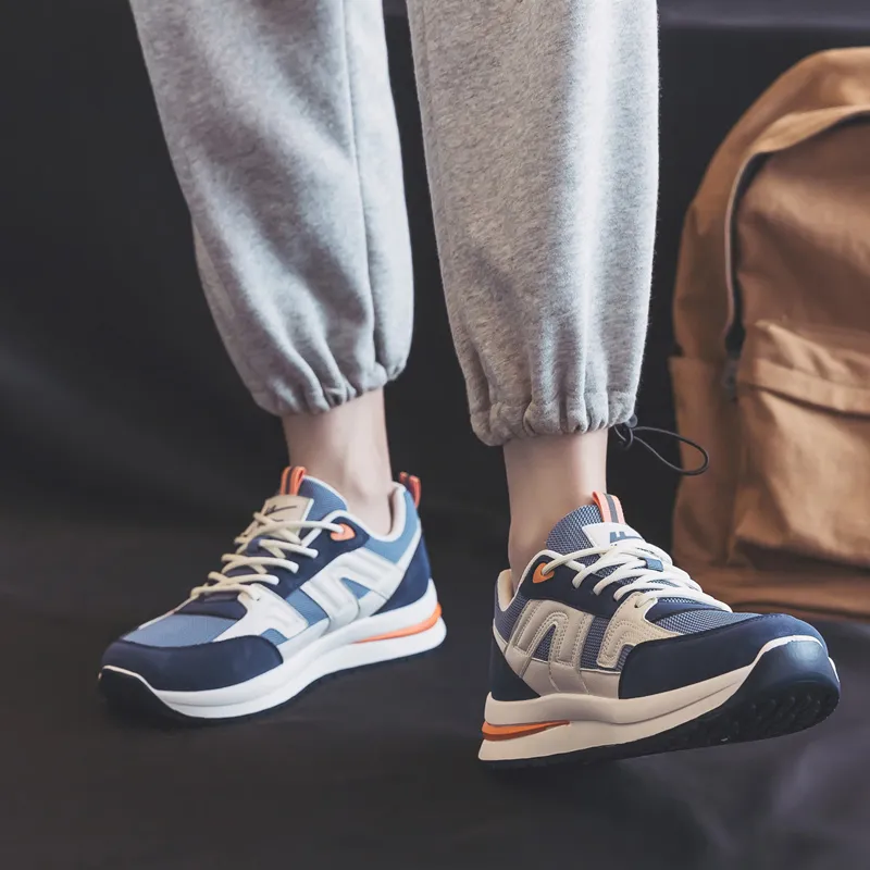 Warrior Wear resistant And Lightweight Low Top Casual Shoes Men's Beige Blue Orange-7