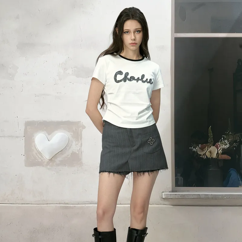 Charlie Luciano T Shirt Women's White Box+Socks-3