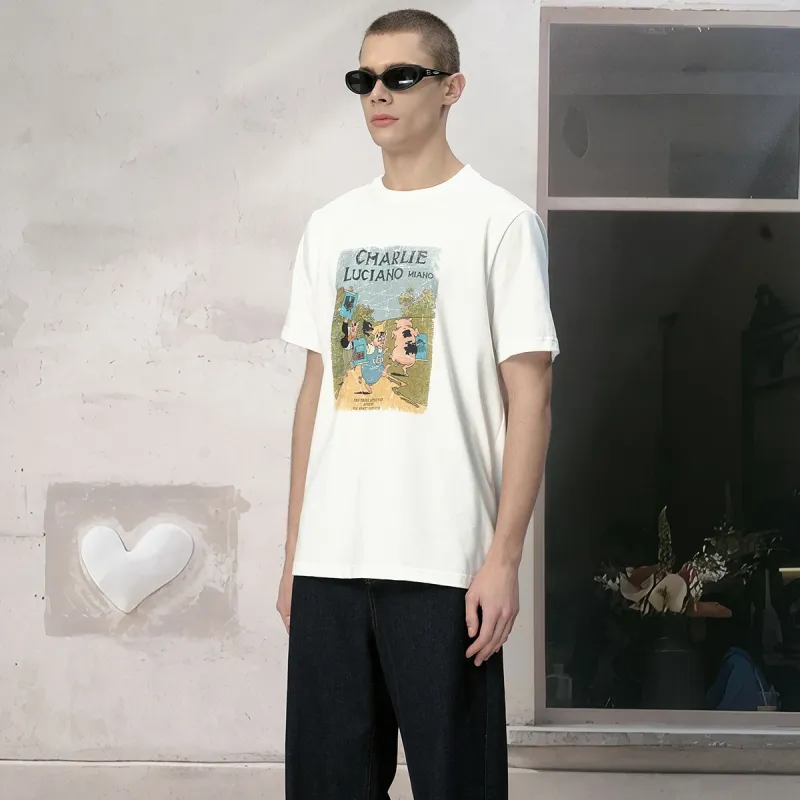 Charlie Luciano T Shirt Unisex White-3