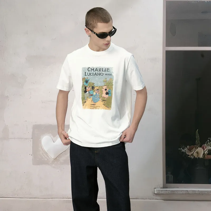 Charlie Luciano T Shirt Unisex White-5