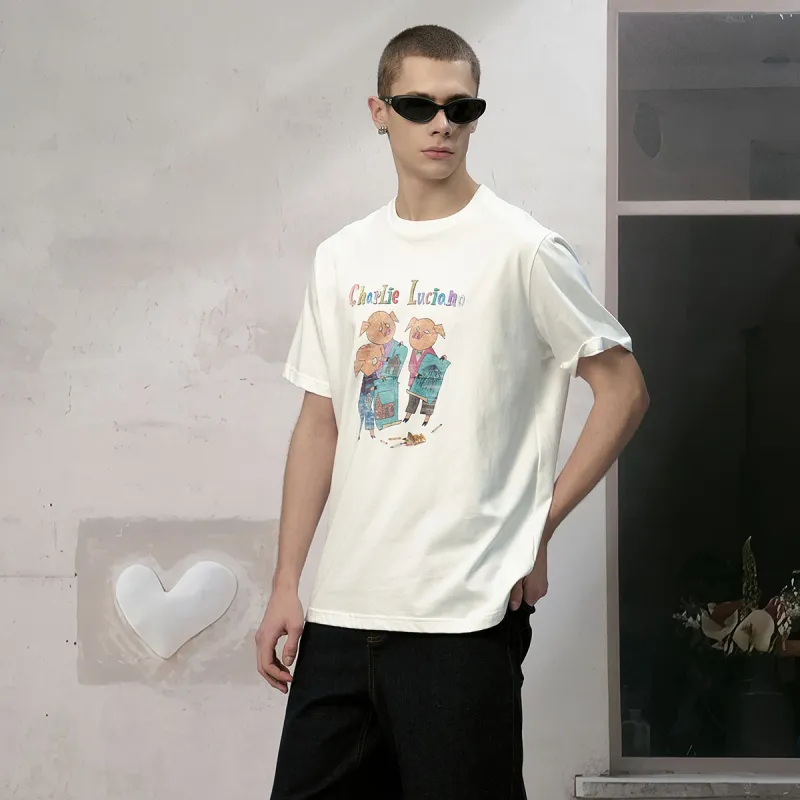 Charlie Luciano T Shirts Unisex White Box+Socks-5
