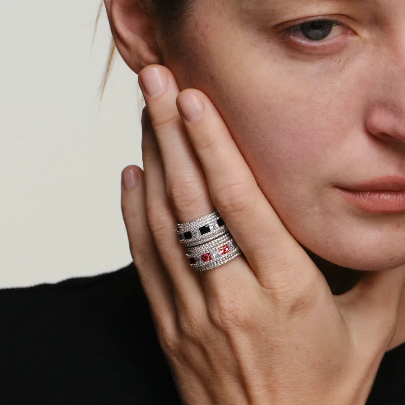 NothingButMini Zircon Copper Rings Unisex-2