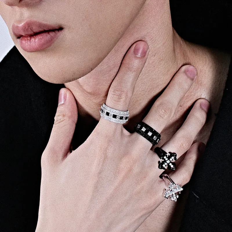NothingButMini Zircon Copper Rings Unisex-9