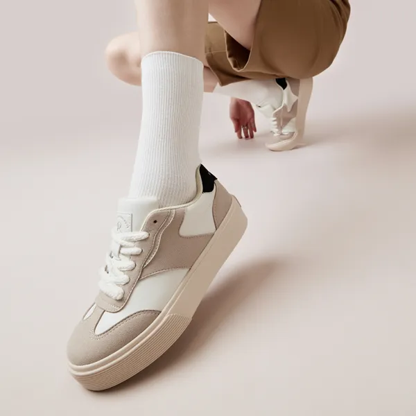 Rockfish Puffy Shoes Low Top Skateboard Shoes Women's Khaki-6