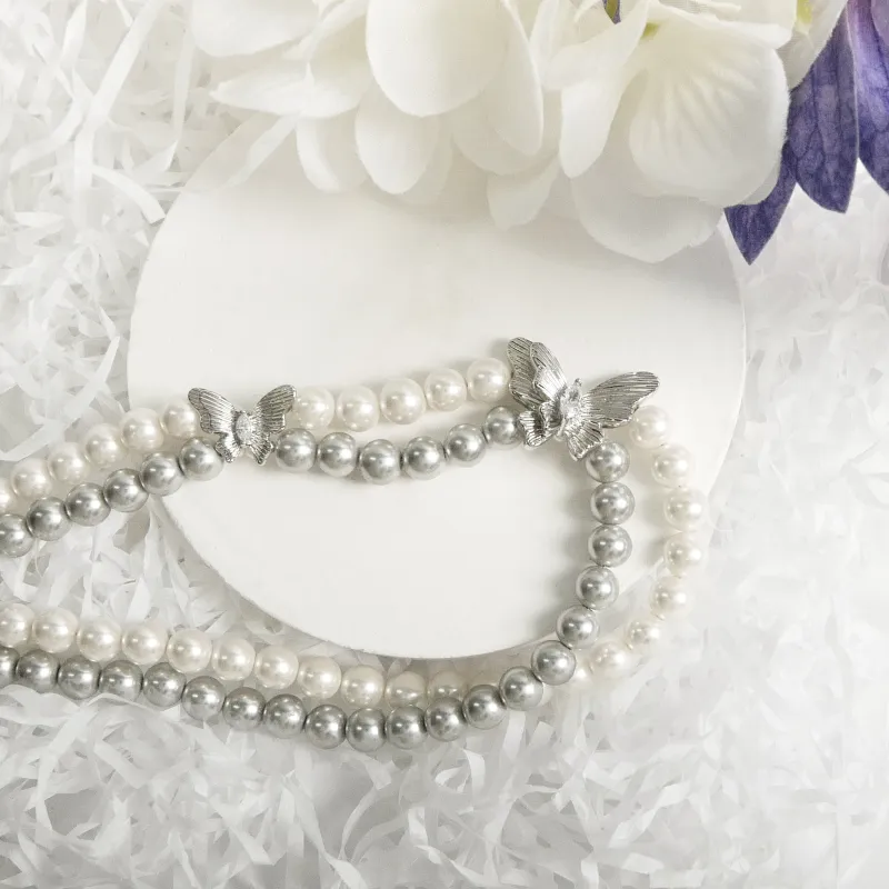 KEYS VIA Copper Alloy Synthetic Cubic Zirconia Faux Pearl Necklaces Women's-2