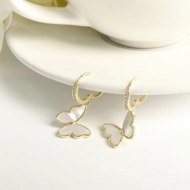 KEYS VIA Copper Alloy Colorful Shell Synthetic Cubic Zirconia Earrings Women's-2