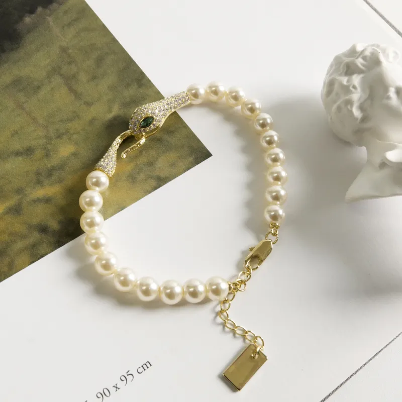 KEYS VIA Copper Alloy Synthetic Cubic Zirconia Faux Pearl Bracelet Gift Box Set Women's-2