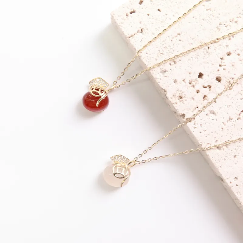 KEYS VIA Chalcedony Jade Necklaces Women's-3