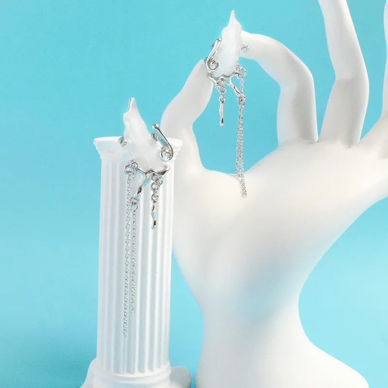 KEYS VIA Copper Alloy, Resin, Rhinestone Hoop Earrings, Stud Earrings Women's-1