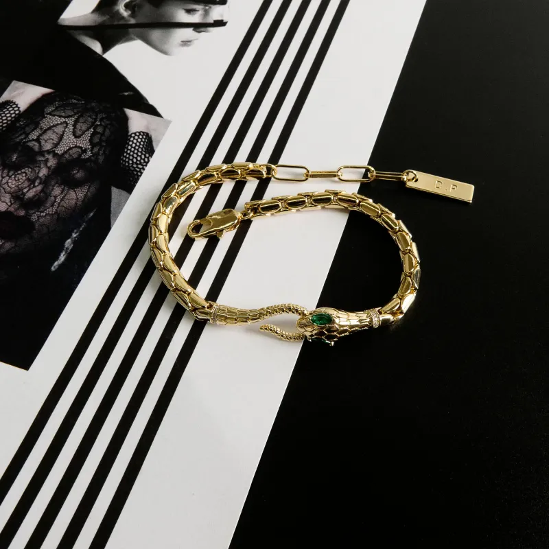 DREAM PARTY Copper Alloy Synthetic Cubic Zirconia Bracelets Unisex Gold/Silver-2