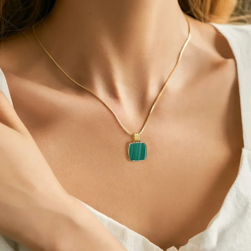 KEYS VIA Malachite Necklaces Women's-4