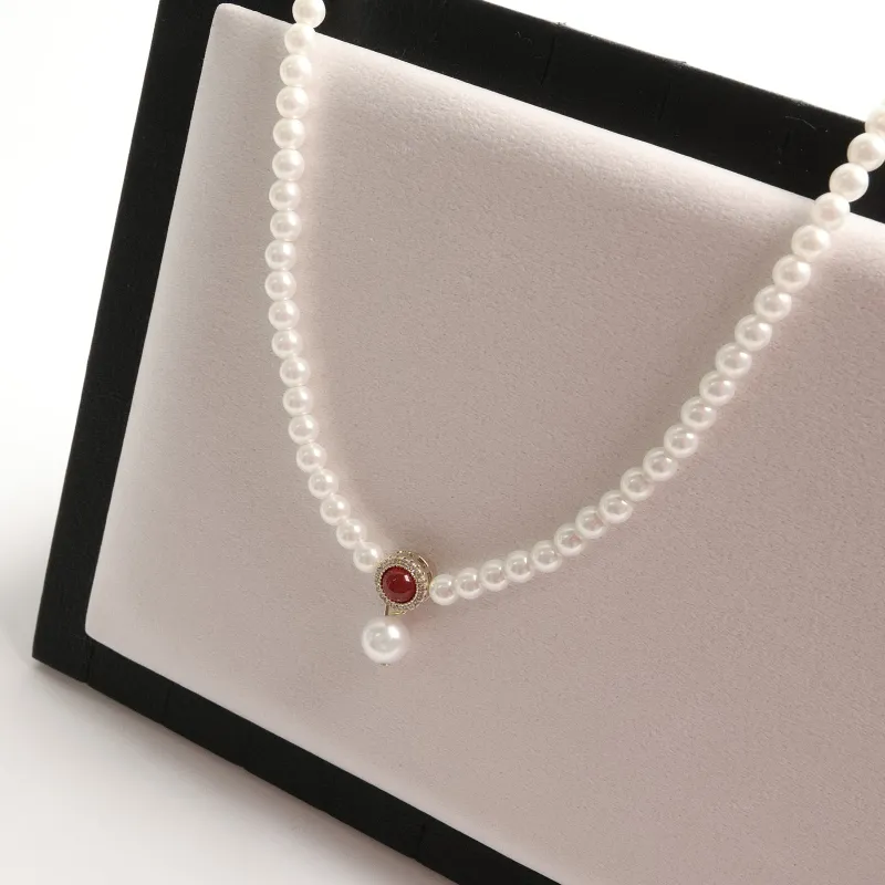 KEYS VIA Copper Alloy Faux Pearl Agate Synthetic Cubic Zirconia Necklaces Women's-3