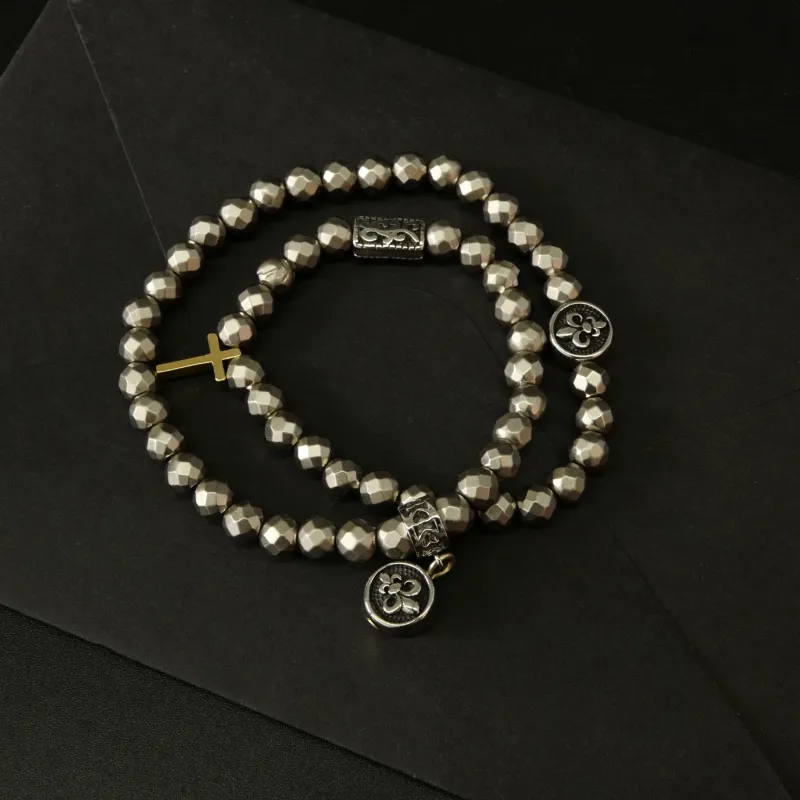 DREAM PARTY Copper Alloy, Synthetic Cubic Zirconia Beaded Bracelet Unisex-1