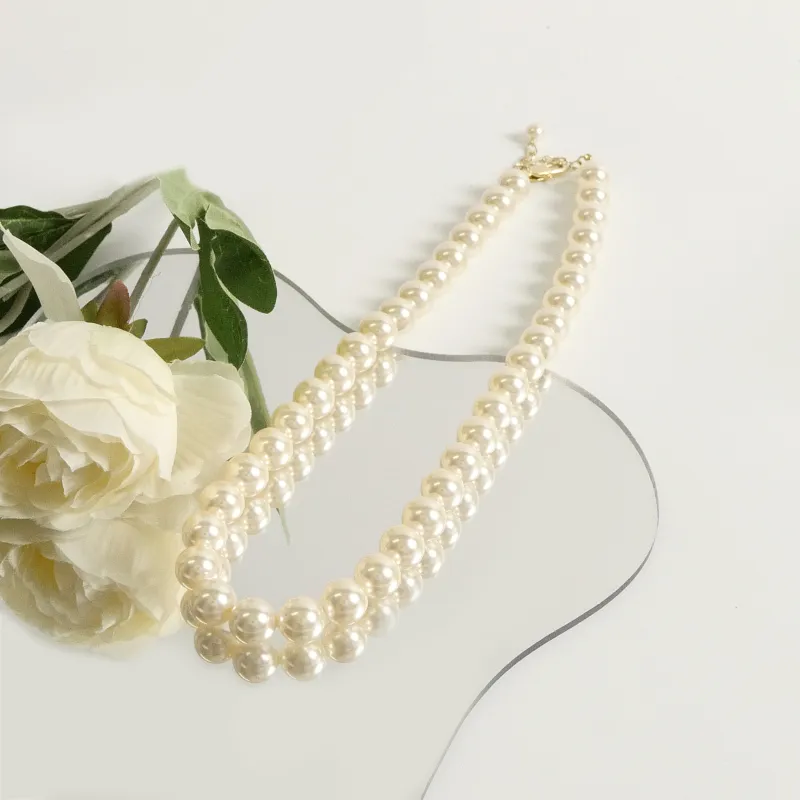 KEYS VIA Copper Alloy Imitation Pearl Necklaces Women's-16