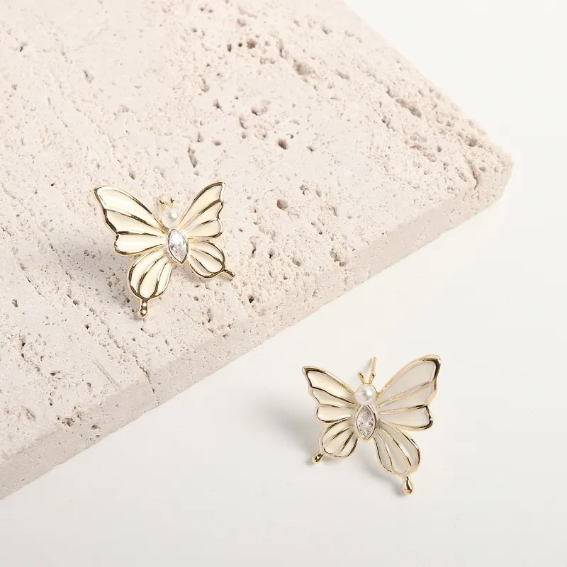 KEYS VIA Copper Alloy Stud Earrings Women's-2