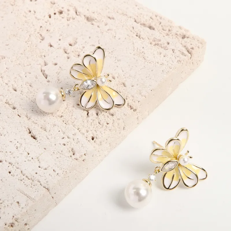 KEYS VIA Copper Alloy Stud Earrings Women's-2