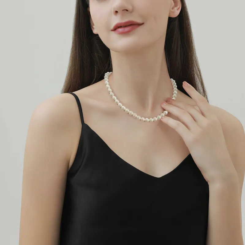 KEYS VIA Copper Alloy Imitation Pearl Necklaces Women's-9