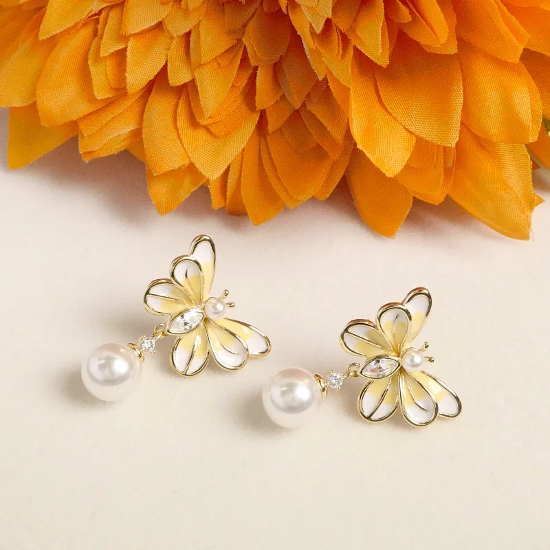KEYS VIA Copper Alloy Stud Earrings Women's-3